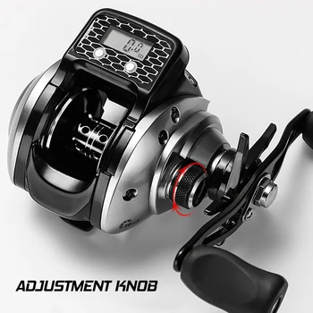 

Digital Display Fishing Reel 6.3:1 16+1BB Baitcasting Reel with Larger Ceramic Line Left/Right Hand Fishing Wheel Pesca