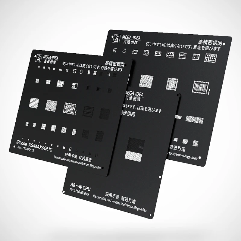 Qianli MEGA-IDEA 안드로이드 Qualcomm PM Power Maxim Max Power MTK MT Power SeriesBGA Reballing 스텐실 Black Tin Planting Net