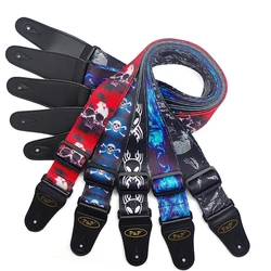 Guitar Strap Adjustable Polyester Guitar Belt Guitar Strap with PU Leather Ends for Electric Bass Guitar Parts Accessories