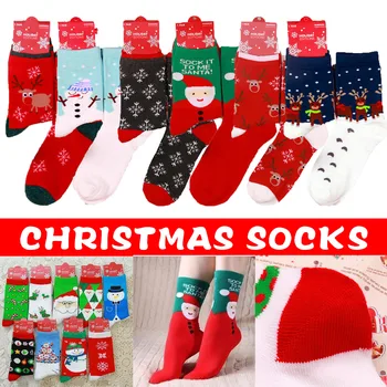 

Christmas Pattern Printing Socks Winter Warm Cotton Middle Tube Socks Unisex LXH