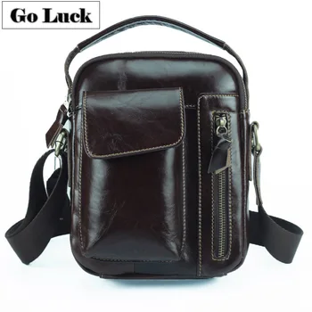 

Genuine Leather Top-handle Handbag Men Crossbody Shoulder Bags Men's Cowhide Messenger Bag Travel Pack Cell Phone Pouch Wallet