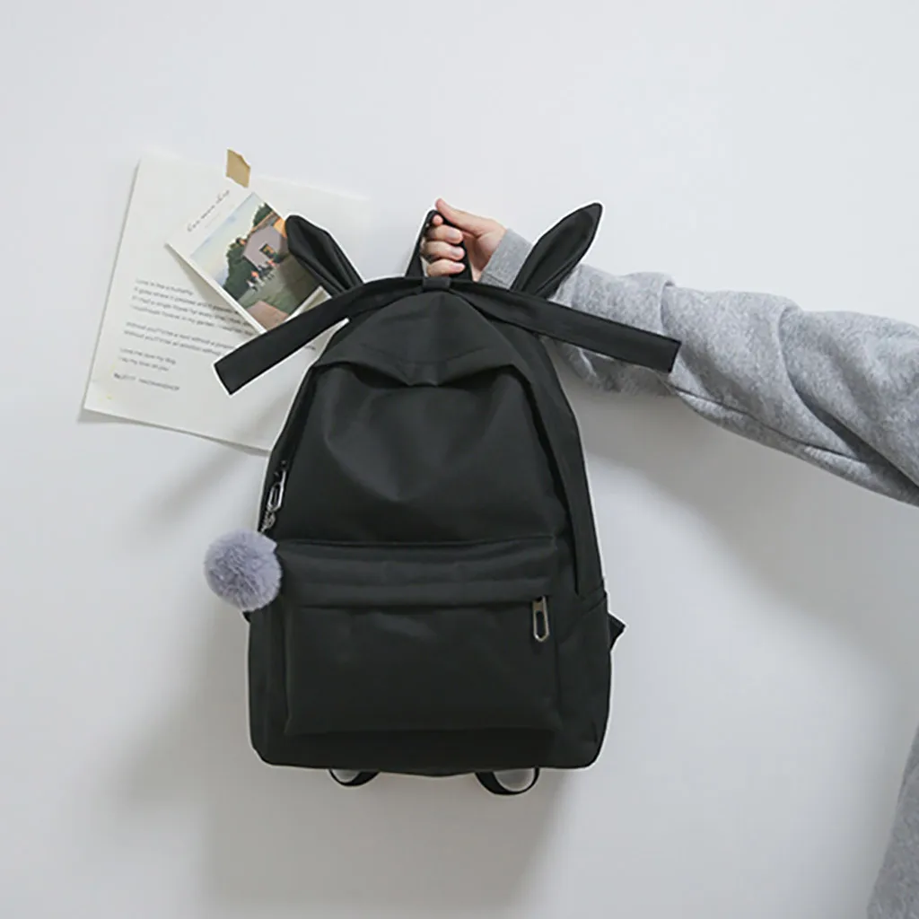 Spring Summer New Fashion Women Nylon Solid Color Capacity Student Backpack Student fashion Travel Couple Bag