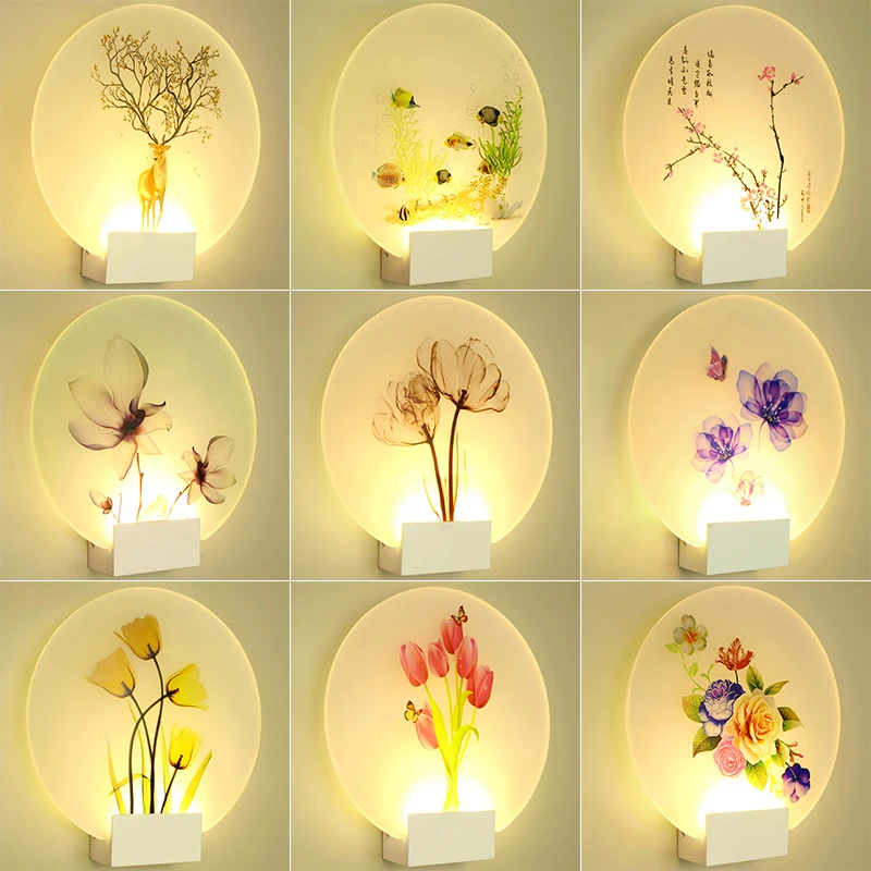

Modern LED Wall Lights 6W Lliving Room Simple Bedroom Bedside Indoor Wall lamps Acrylic Bedside Home Lighting Mural Lamp
