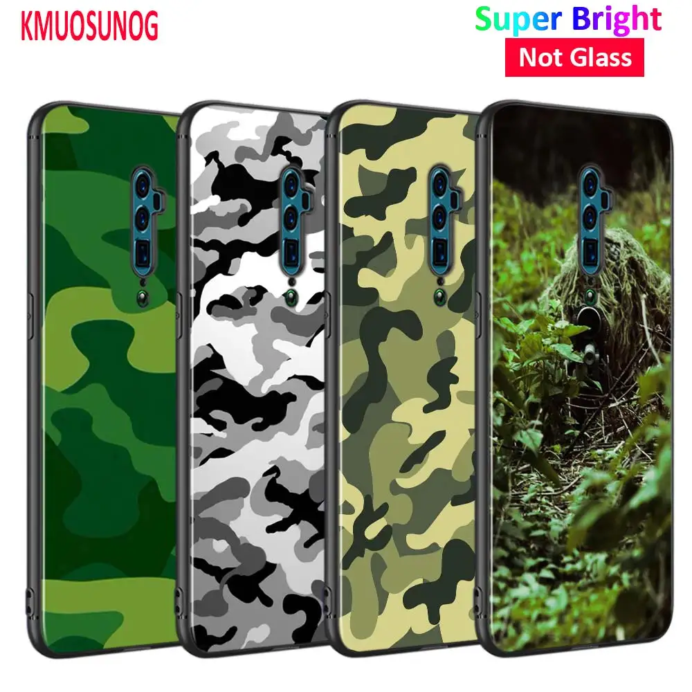 

Black Cover Army camo Camouflage for OPPO Reno Z 10X Zoom F11 F9 F7 F5 A7 R9S R17 Realme 2 C2 K3 Pro Phone Case