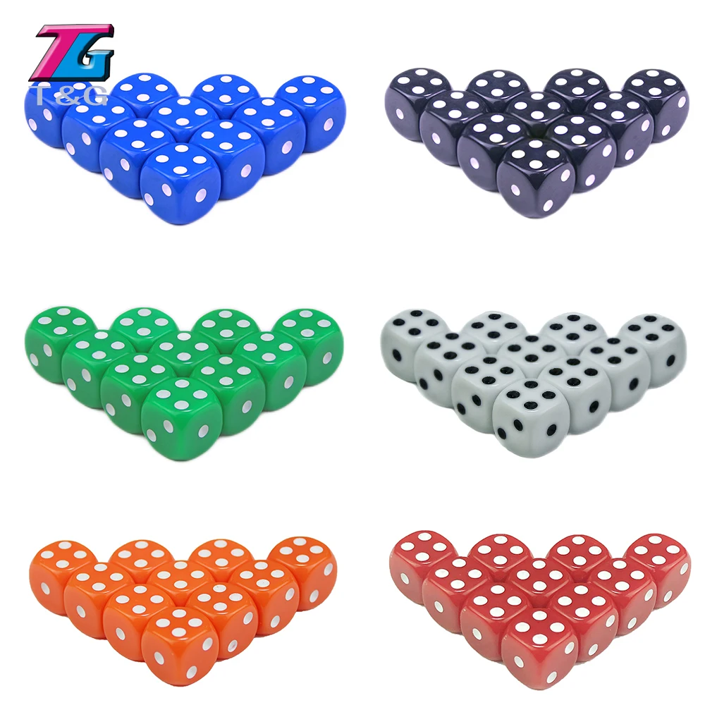 50pcs Blank Dice 12mm Round D6 Die Cubes White for Board Games DIY Sticker 