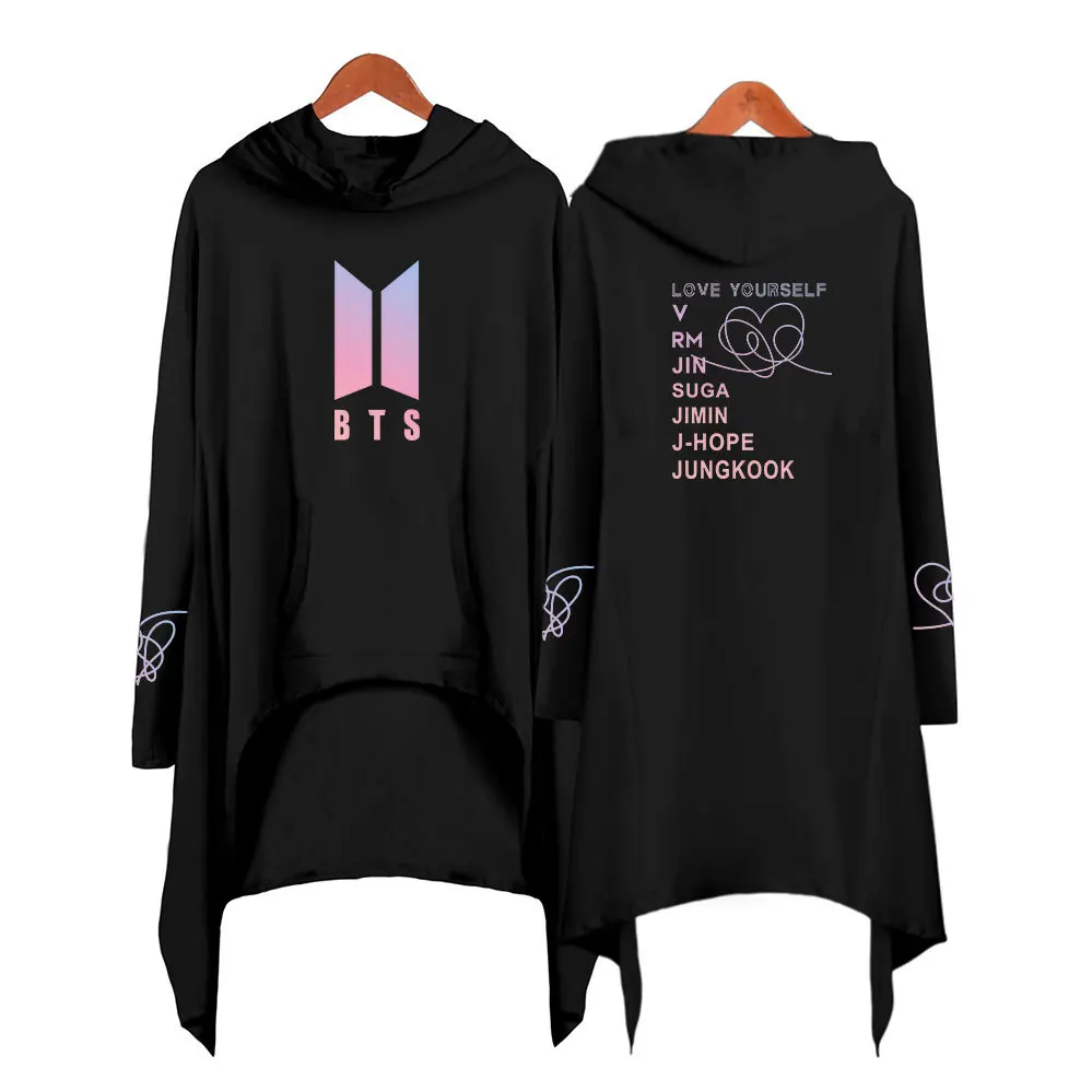Новые товары, BTS, пуленепробиваемые, для мальчиков, с капюшоном, платье, европейский и американский минималистичный, с воротником, необычные, длинные юбки C