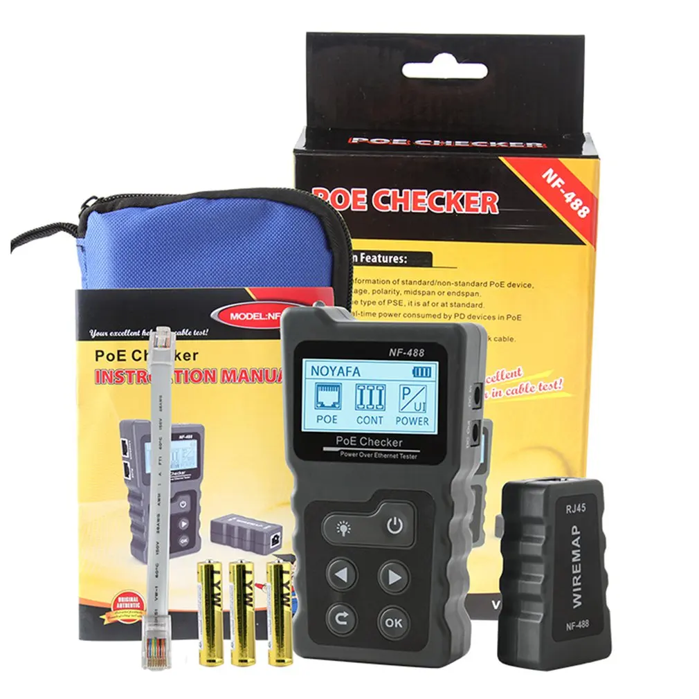 

NOYAFA NF-488 Network PoE Tester checker Over the Ethernet cat5,cat6 Lan tester network tools Free shipping 2019 New Arrival