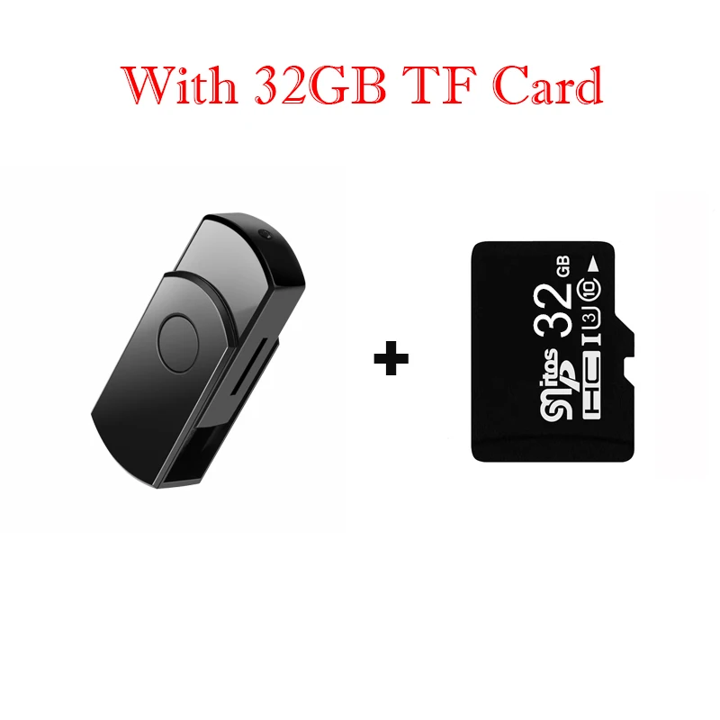 with 32G TF Card Цифровой мини-диктофон USB U диск MP3-плеер Портативный Gravador de voz Espia маленькая аудио запись звук Запись Диктофон - Цвет: with 32G TF Card