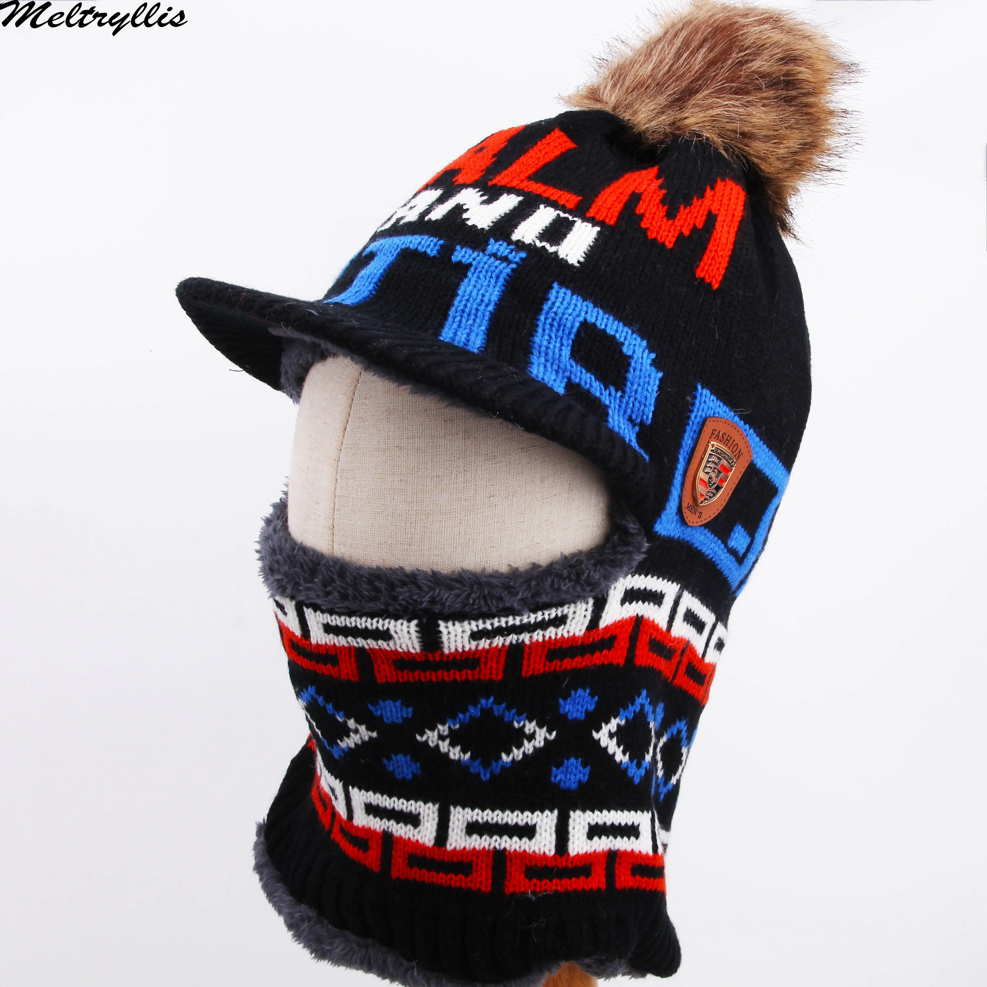 Зимние головные уборы для мужчин и женщин Skullies Beanie шапка теплая Осенняя вязаная шапка хлопок Балаклава шапка-маска вязаные шапки