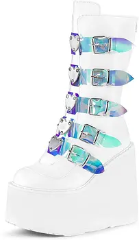 

Winter New Women Platform Boots Fashion Thick Bottom Ankle Boots Wedges Shoes Lace Up Buckle Women Ankle Boots Botas Mujer