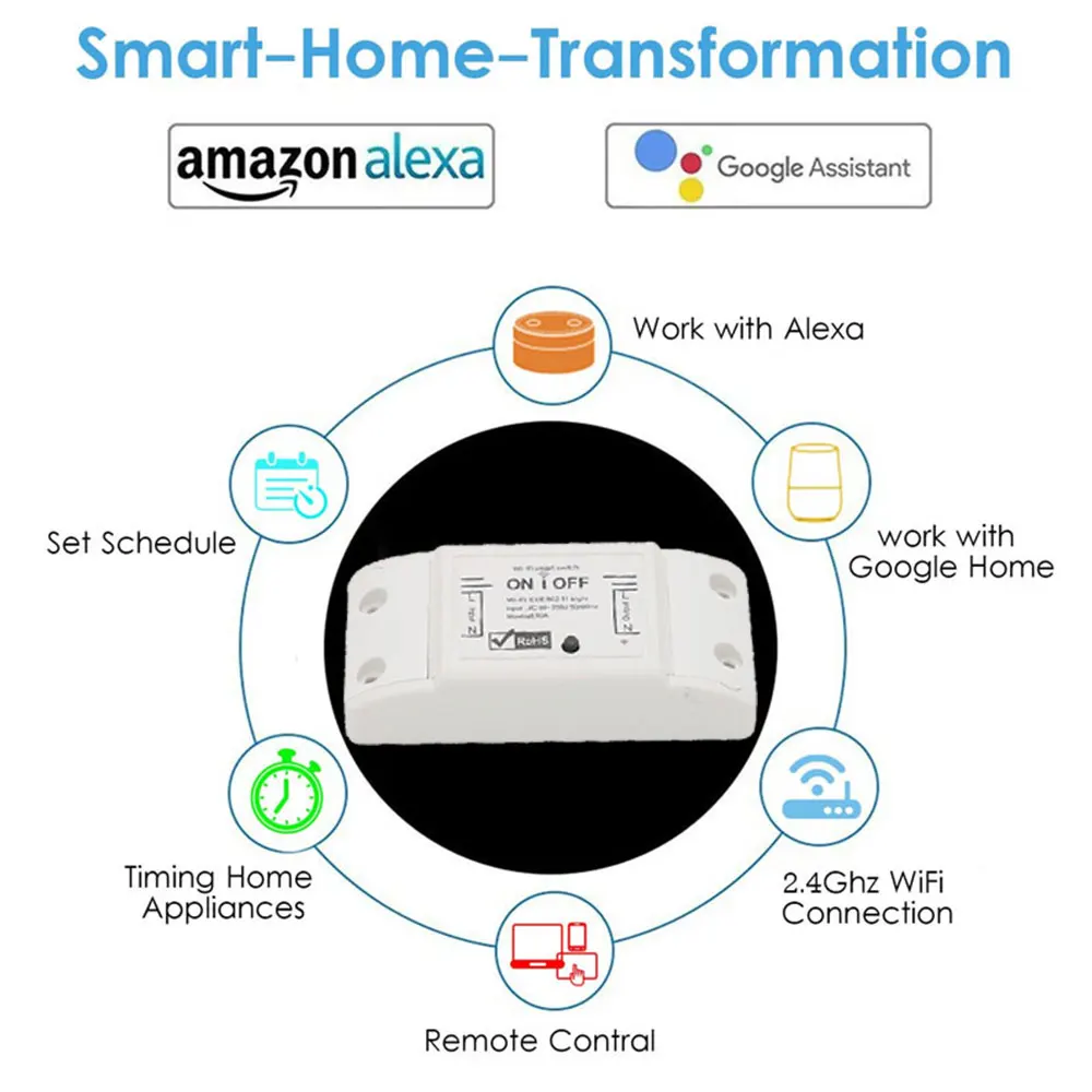 Smart Wifi Switch 220v Tuya Smart Home Light Sensor Switch Automatic Auto  On Off Circuit Breaker Lampada Wifi Alexa Google Home - Switches -  AliExpress