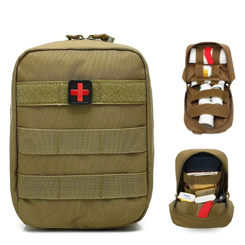 Kits de primeros auxilios tácticos Molle, bolsa médica de emergencia para exteriores EDC, mochila de cintura con cierre, herramienta militar de supervivencia para caza