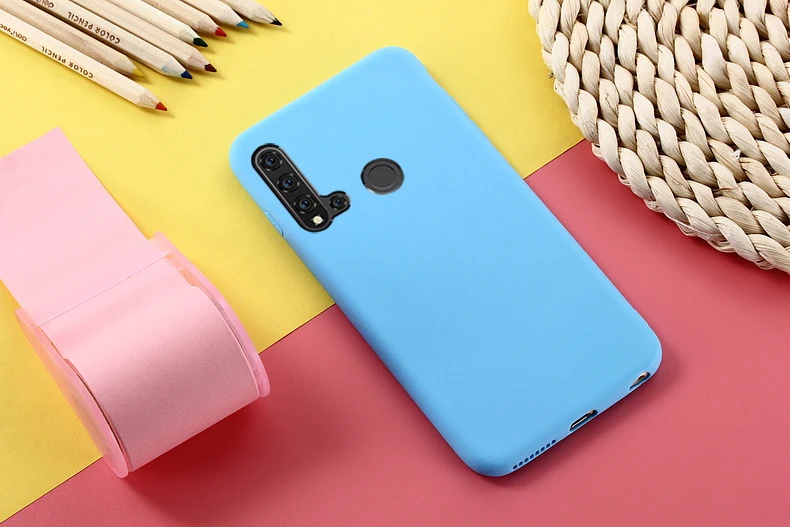 TRISEOLY для huawei P20 Lite чехол простой сплошной цвет Бампер Мягкий силиконовый защитный чехол для huawei P20 Lite чехол
