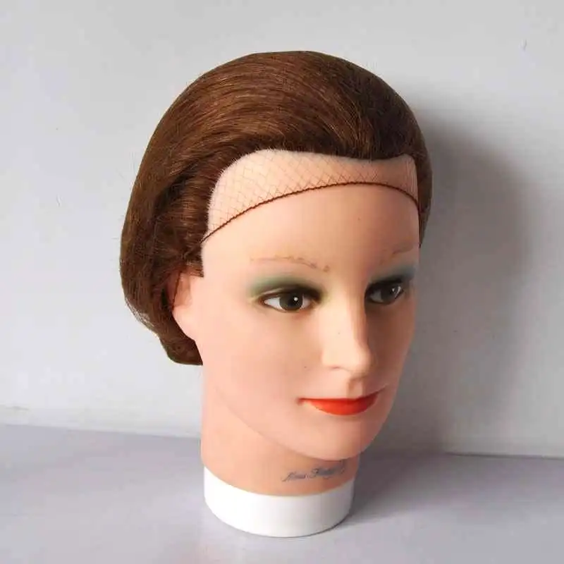 

invisible hair nets disposable hairnet 20inch brown color dance hair net 144pcs/bag 5mm nylon net in stock with elastic edge