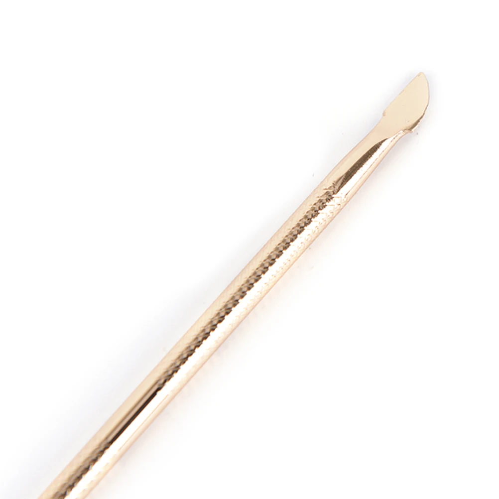 1pc Nail Art Tools Dual-end Pusher Stainless Steel Gold Color Cuticle Pusher Trimmer Remover Pedicure Convenient Tools