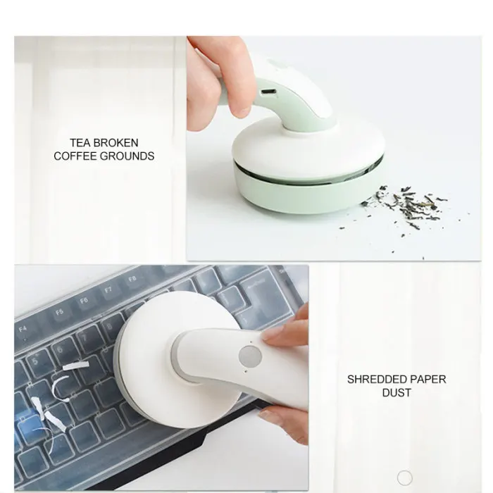Useful Mini Vacuum Cleaner Small Sweeping Robot Office Desk Dust Home Bedroom Sweeper@LS