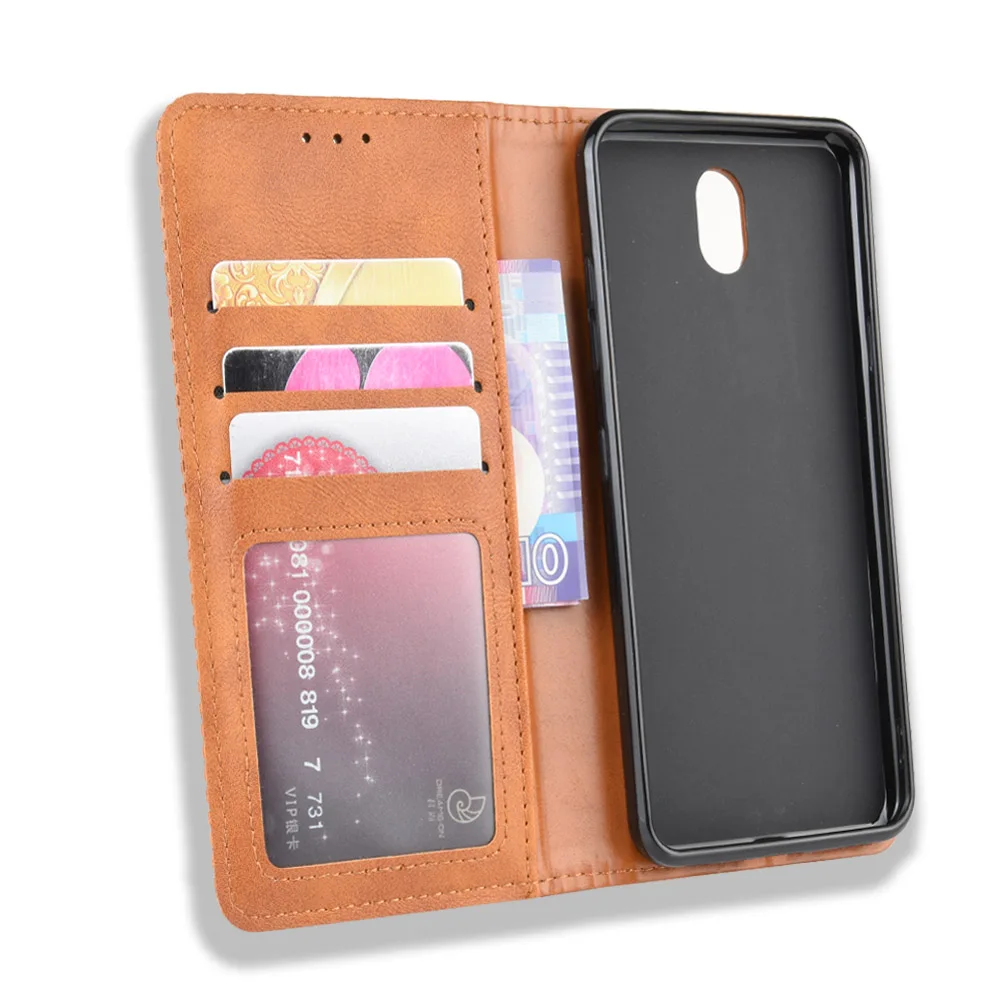 Кожаный чехол в стиле ретро для LG K30 K 30, магнитный винтажный кожаный чехол премиум-класса для LG K30, откидная крышка 5,45 дюйма