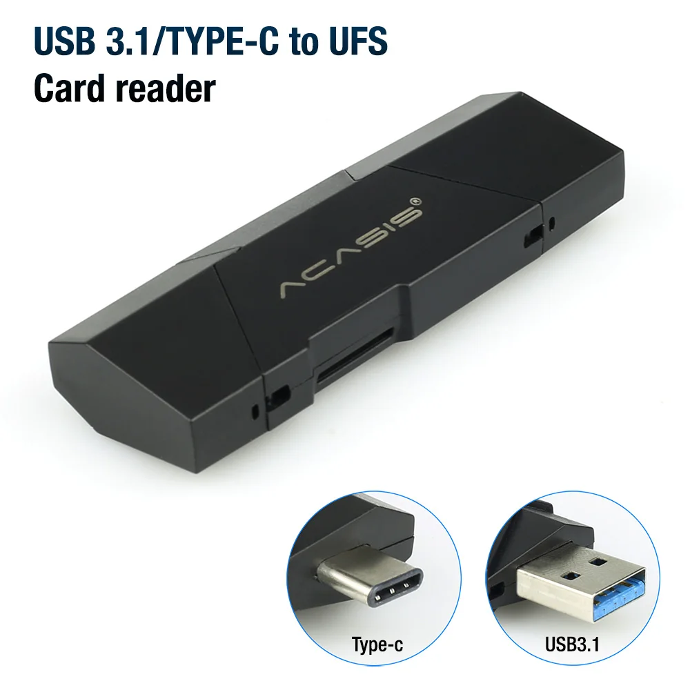 Acasis UFS Card Reader for Sansung Mobile USB 3.1 Type C to UFS Micro TF Adapter Memory Card OTG Smart Reader Laptop Accessories