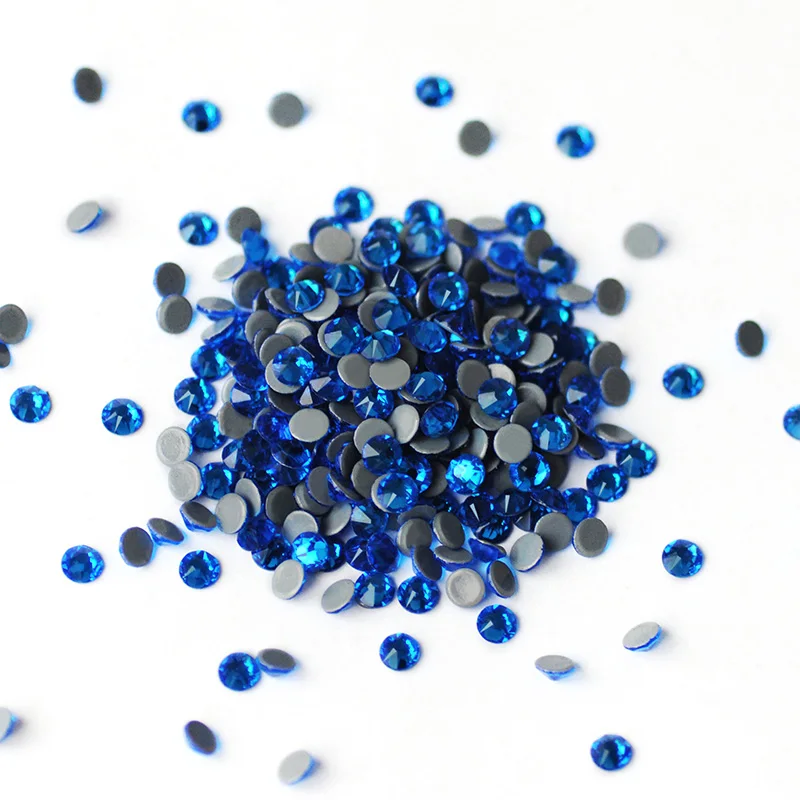 YANRUO 2088HF All Sizes Capri Blue Strass Hot Fix Glass Stones Flatback Hotfix Rhinestones Crystals For Dress Decoration