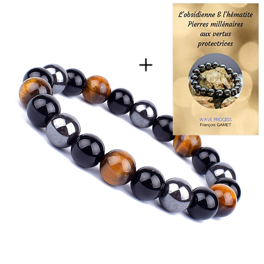 Natural Tiger Eye Obsidian Hematite Beads Bracelets Men Magnetic Health Protection Balance Bracelets Women Healing Soul Jewelry beaded bracelet stone bead bracelet