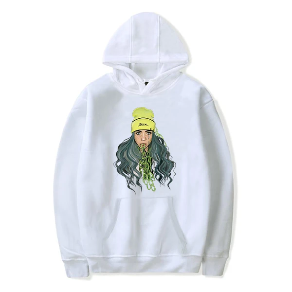 Толстовка с капюшоном с принтом Billie Eilish, худи для женщин и мужчин, уличная одежда худи в стиле хип-хоп, Розовая Одежда для девочек, зимняя рубашка Harajuku - Цвет: 905-JX-billie 18