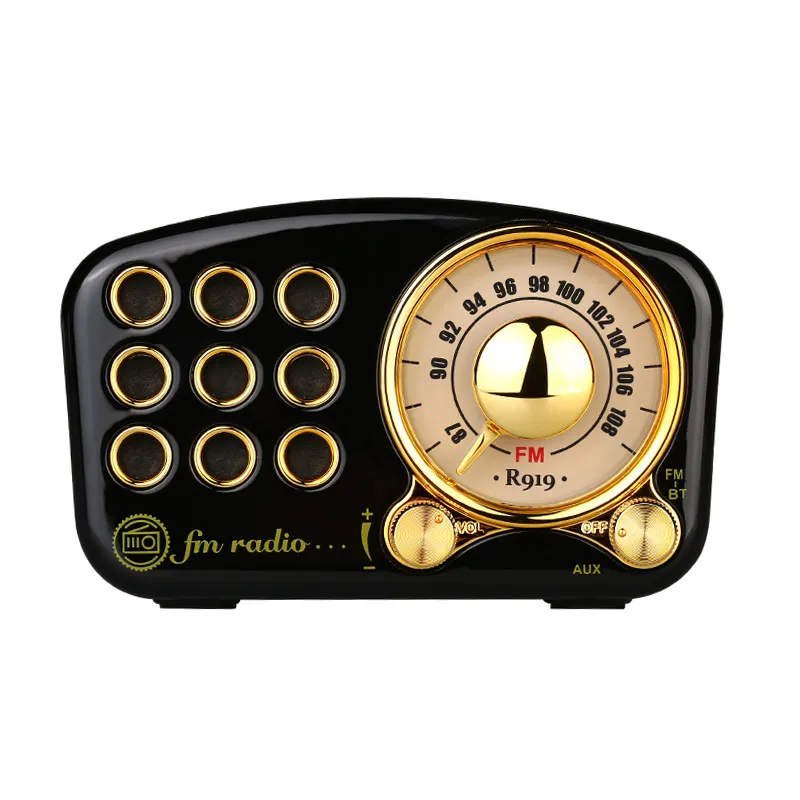 Vintage Radio Retro Bluetooth Speaker, Strong Bass Enhancement, Loud Volume, Bluetooth 4.2 Wireless Connection, Tf Card and Mp3