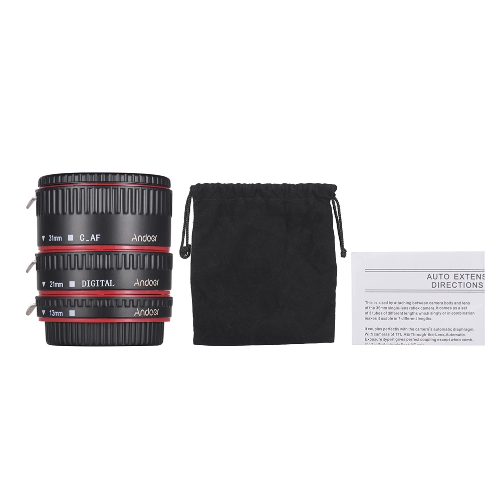 Портативный Andoer кольцо для объектива адаптер для Canon 60D 7D 5D II 550D AF Макро Удлинитель адаптер кольцо для Canon EOS EF EF-S крепление
