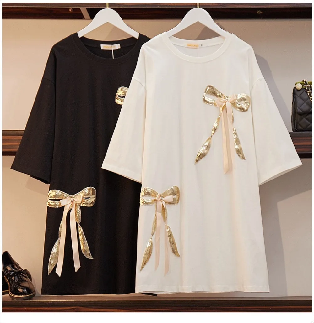 1Pcs Gold Sequins Embroidery Patches Beads Bowknot Ribbon Garment Accessories Cloth Ropa Parches Applique  LSHB1007