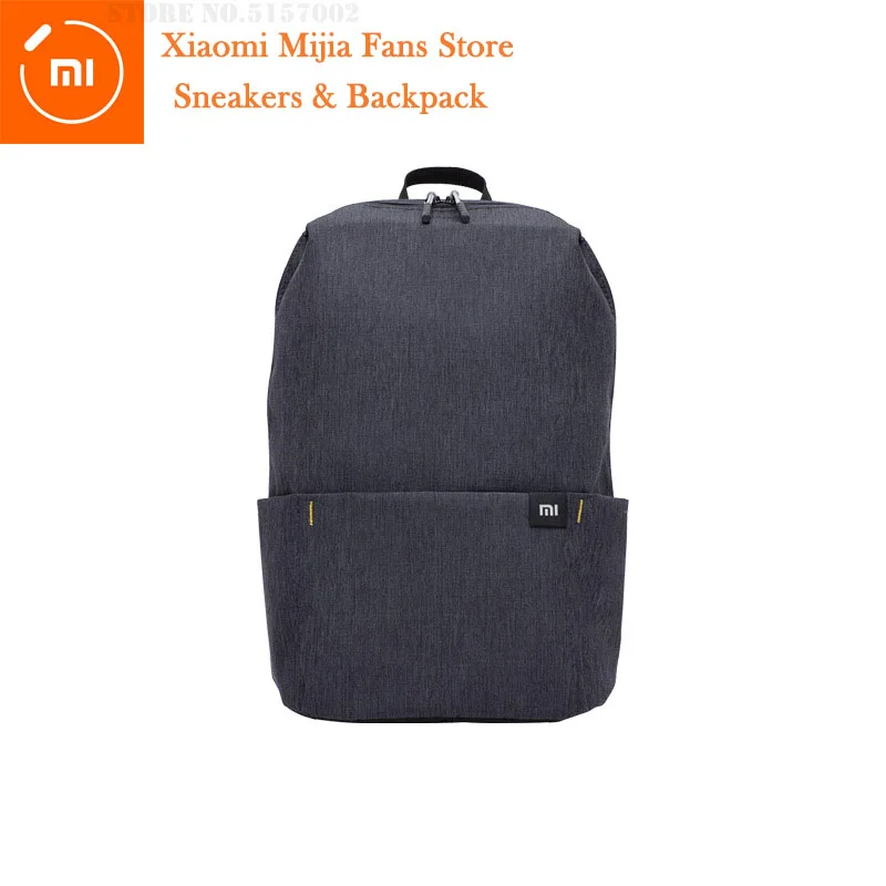 Xiaomi Mija красочный рюкзак женские и мужские для мальчиков и девочек рюкзак Спортивная Сумка 10л Водонепроницаемость легкий 8 цветов сумки для колледжа Повседневная - Цвет: Черный цвет