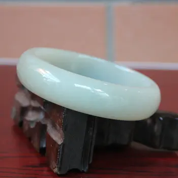 

Send Certificate Natural Myanmar A-Class Raw Stone 54-62mm Light Green Bracelet Fine Princess Jade Bracelet