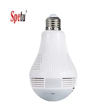 Light Bulb Wireless IP Camera Smart Home Indoor Security Panoramic Viewing Camera 2 Ways Audio Wide Angle 1080P HD Camera