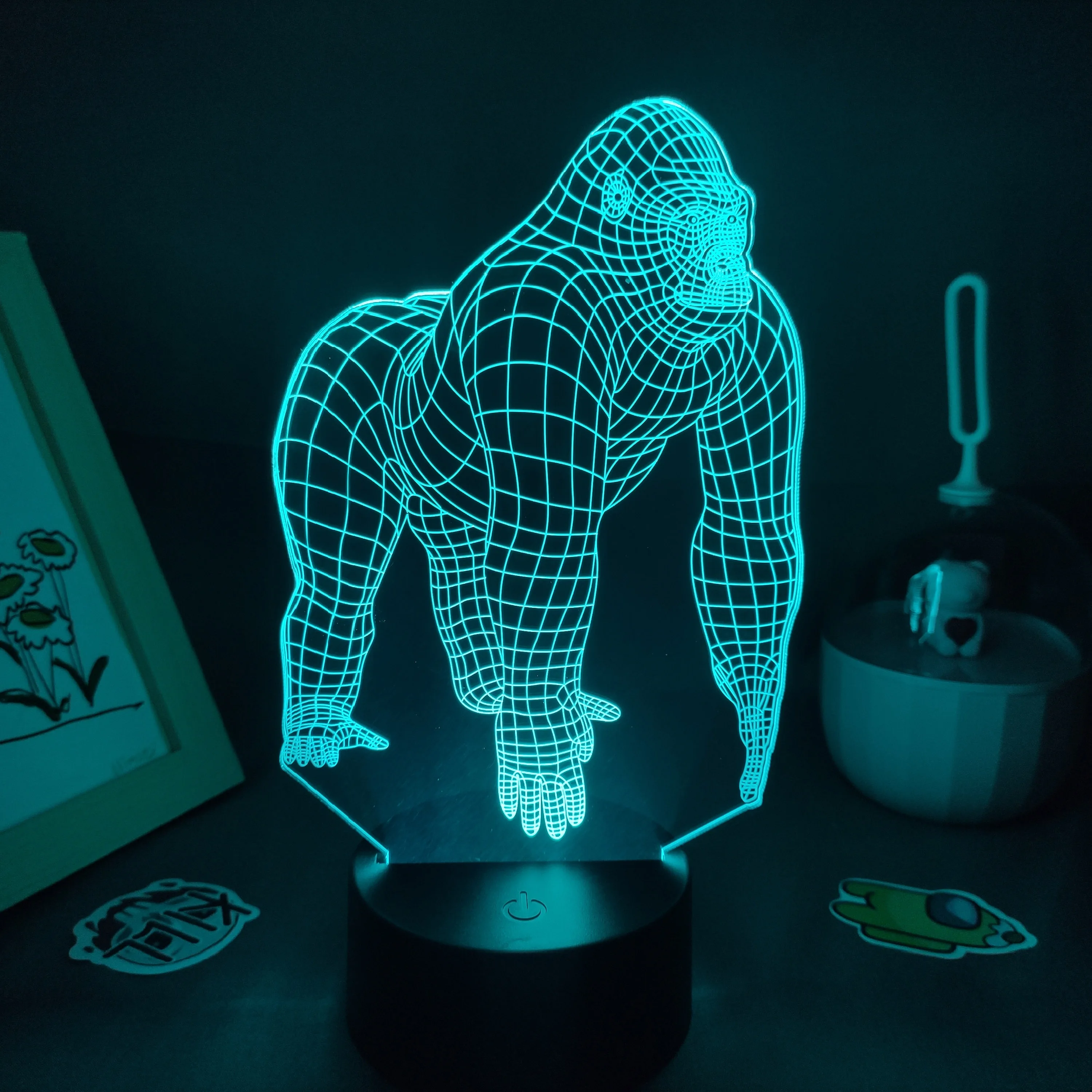 cool night lights American Movie Titan 3D Lamp RGB Led Night Lights Colorful Birthday Gifts For Friends Bedroom Bedside Table Decor Animal Gorilla mushroom night light