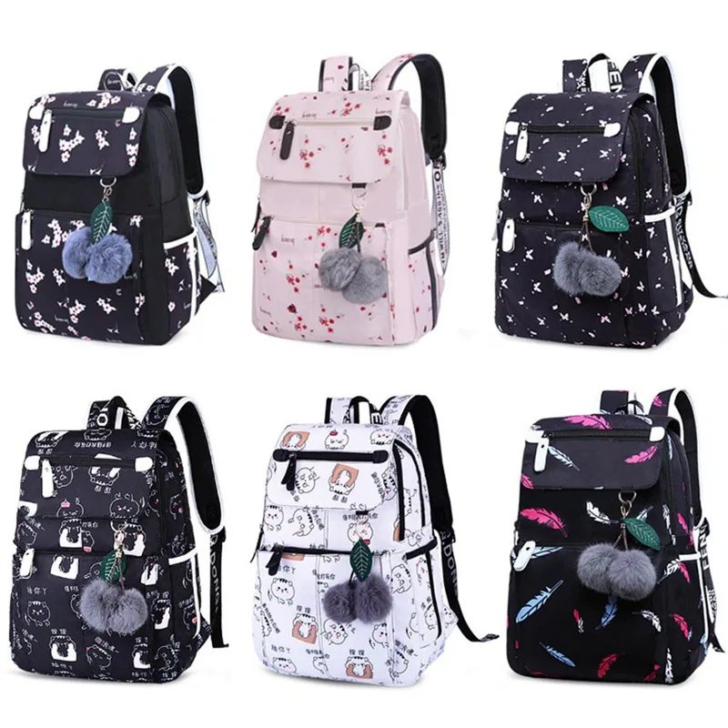 

1 PC Canvas Backpack Girl Solid Color Large Capacity School Bag Double Shoulder Backpack Women Laptop Travel Hiking Bag Dropship