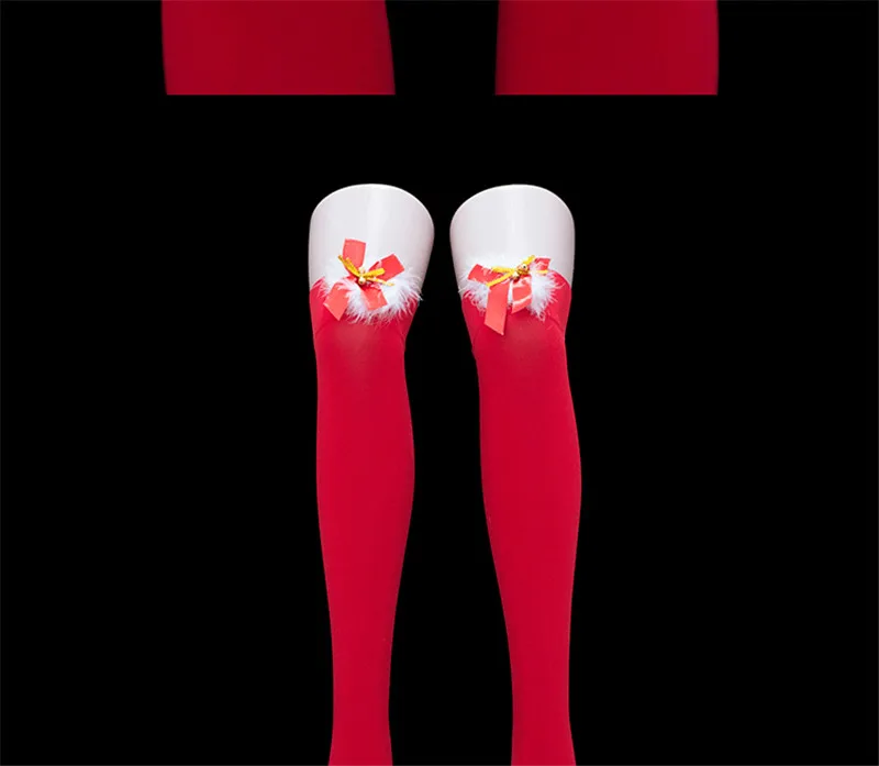 Классические ретро модные красные чулки выше колен 50D бархатные женские длинные чулки сексуальные женские рождественские чулки для вечеринки