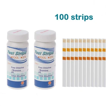

Paper Pool SPA Test Strips 100PCS Kit 3 in 1 Chlorine Test Strips Hot Tub
