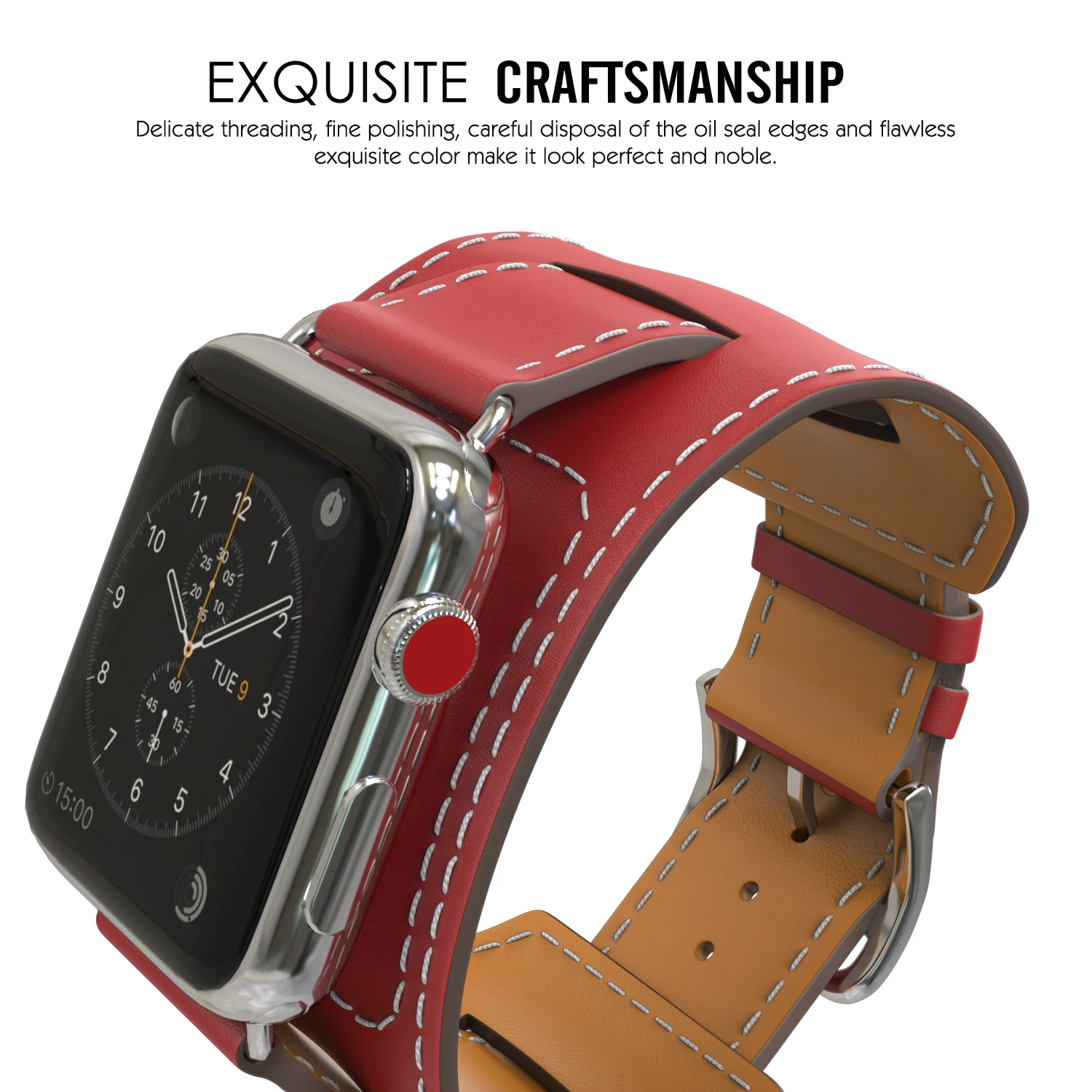 MoKo совместимая замена ремешка для Apple Watch 38 мм 40 мм серии 4/3/2/1, Оригинальные кожаные Смарт-часы ремешок манжета