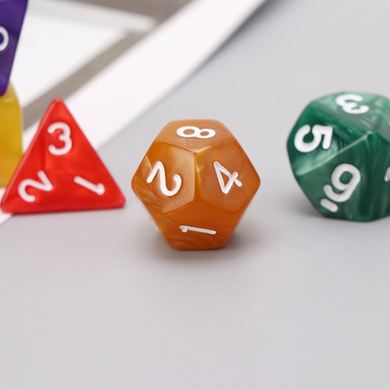 7 шт./компл. многогранные кости для TRPG настольная игра акрил M5TC|Кубики| |