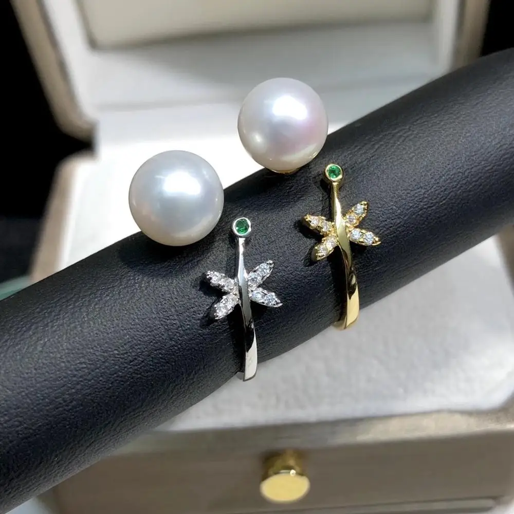 

Вечерние ювелирные изделия подарок 925 стерлингового серебра Регулируемые кольца настройки выводов части установок для жемчуг кораллы нефрита с украшением в виде кристаллов, 5 шт./лот