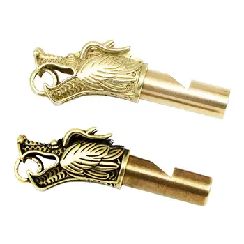 

Outdoor EDC Tools Survival Whistle Brass Metal Mini Emergency Whistle Vintage Dragon Shaped Whistle Key Chain Pendant For Hiking