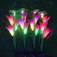 Садовый светильник на солнечных батареях, уличный водонепроницаемый светильник, 7 цветов, светодиодный Сказочный светильник, светильник для газона, Рождественский Декор