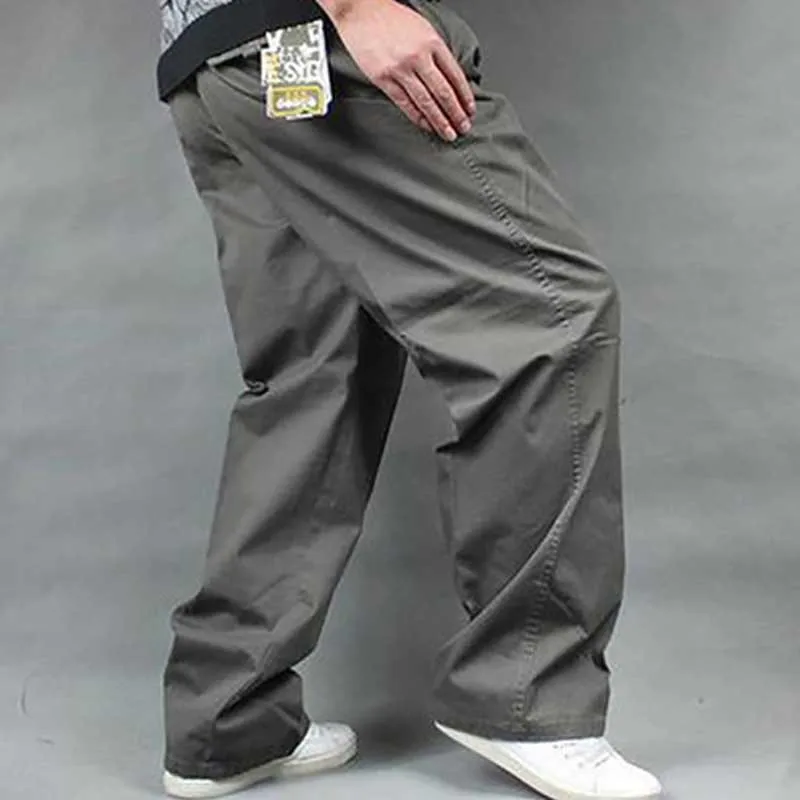 Thin 26 Army Green Мужские брюки-карго размера плюс, повседневные хлопковые брюки в стиле хип-хоп для бега, Свободные мешковатые с карманами, мужская одежда на весну и лето - Цвет: Thin 26 Army Green