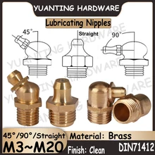 

1Piece~10Pcs M3~M20 Brass Hydraulic Zerk Grease Nipple Fittings Lubricating Nipples 45° 90° and Straight Coarse and Fine Thread