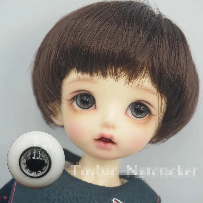 BJD кукольный глаз подходит для 1/3 1/4 1/6 Размер куклы стеклянное глазное яблоко Имитация маленького коричневого кольца серое совпадение флэш ученик кукла a