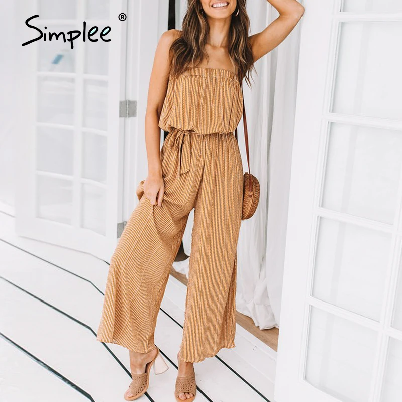 Simplee Off shoulder sexy jumpsuit women elegant Sashes jumpsuit long rompers Summer solid leopard print overalls playsuit 2019 Simplee Off shoulder sexy jumpsuit women elegant Sashes jumpsuit long rompers Summer solid leopard print overalls playsuit 2019