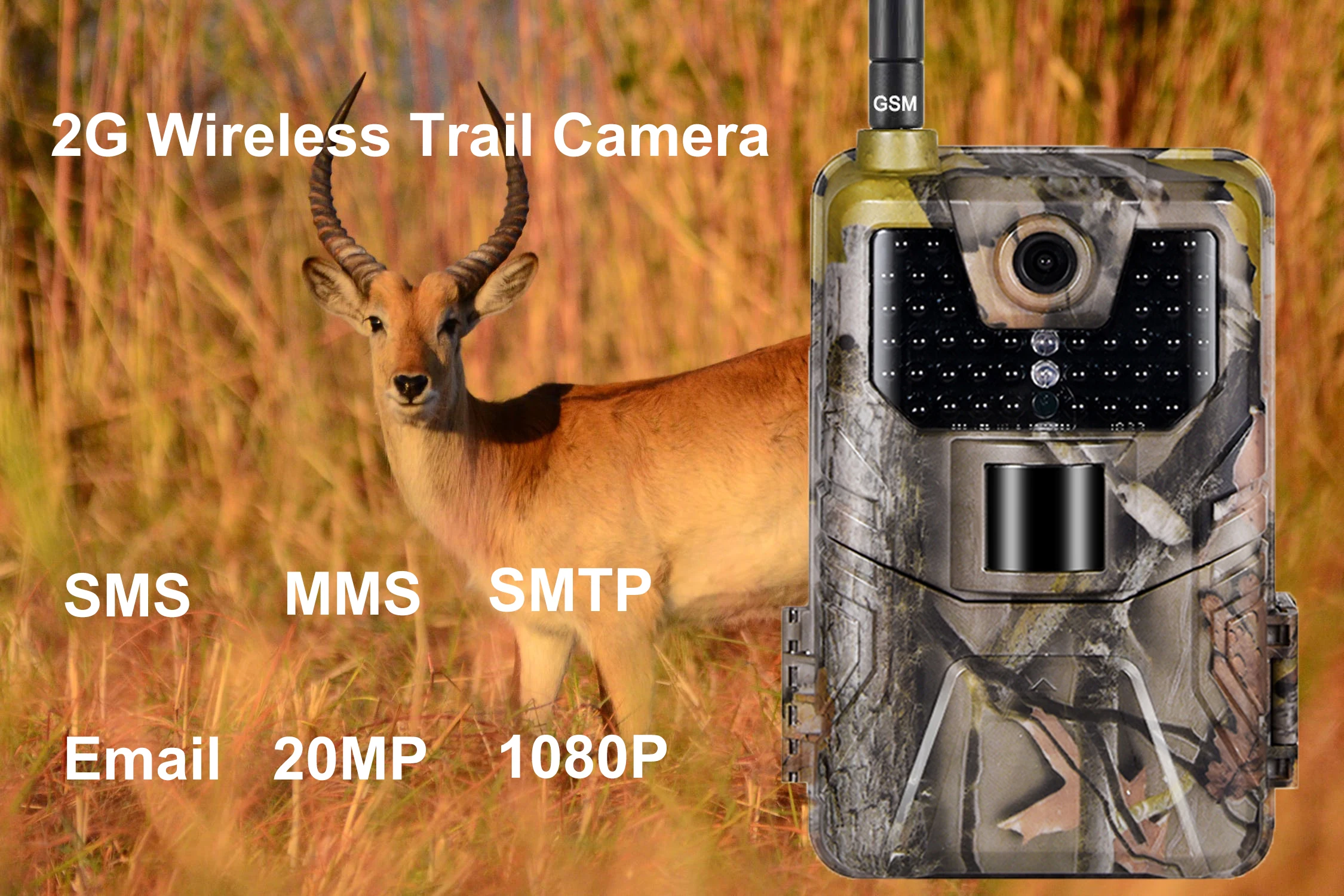 20MP 1080P Wildlife SMS MMS SMTP Trail Camera Photo Traps Night Vision 2G  Hunting Cameras HC900M Surveillance Metal Case