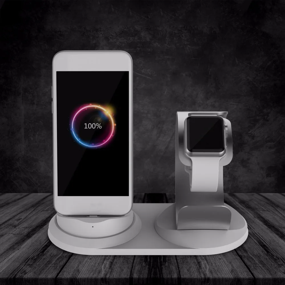 Зарядная док-станция совместима с Apple Watch и iPhone, алюминиевый телефон 11