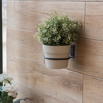 

3pcs Iron Home Holding Planters Balcony Anti Rust Wall Mounted Flower Pot Rack Hanging Black Ring Shape Garden Outdoor Tray