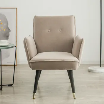

Post-modern Nordic Light Luxury Velvet Single Sofa Chair Office Leisure Talks Tiger Chair Living Room Chair Furniture Sofas