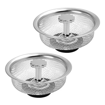 

2pcs/pack Toilet Kitchen Sink Bathroom Basket Hair Catcher Sifter Stainless Steel Stopper Filter Drain Strainer Home Washbasin