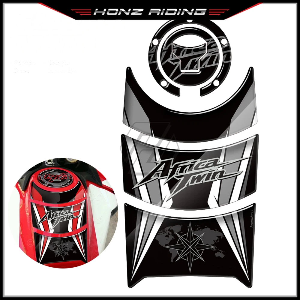 

For Honda Africa Twin 2016-2019 Motorcycle Gas Tank Pad Protector 3D Resin